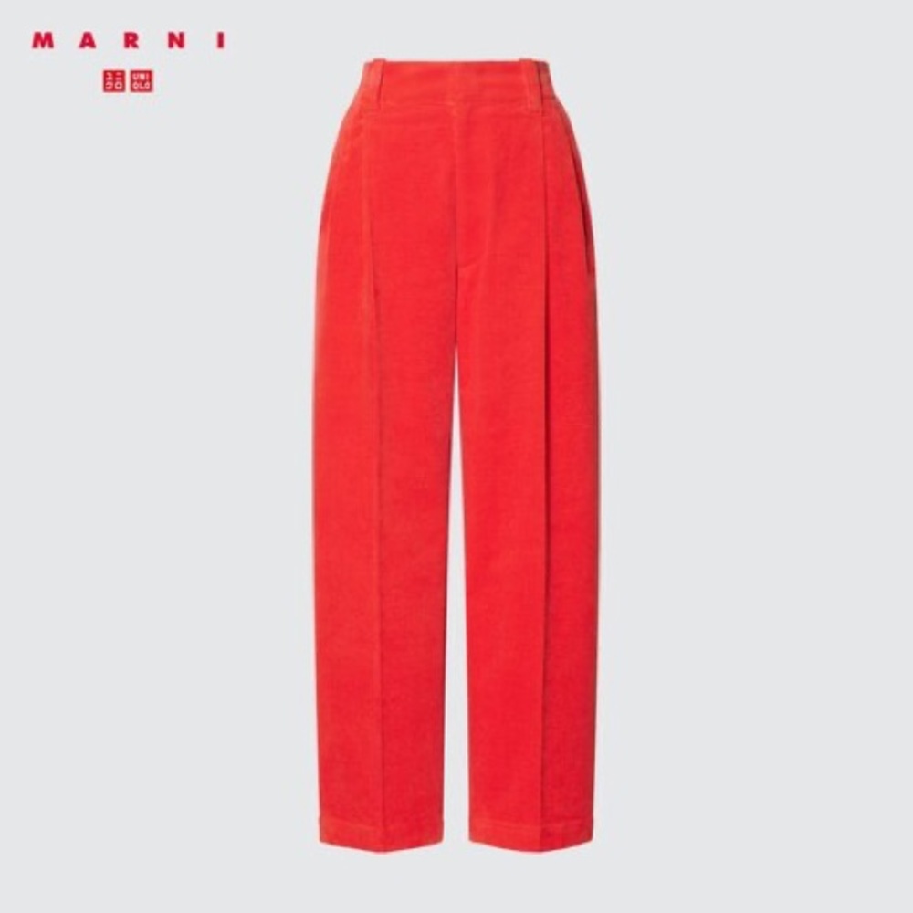 Marni x Uniqlo red corduroy pants